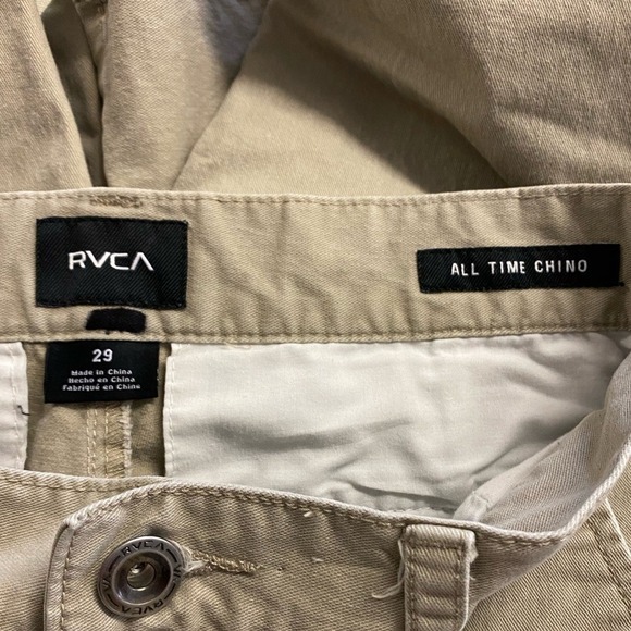 RVCA Men's Size 29 All Time Chino Pants Khaki Straight Fit Cotton Blend - Picture 6 of 8